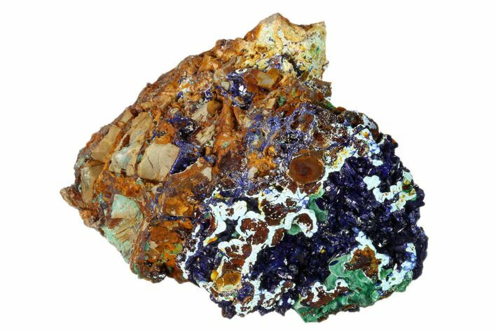Azurite Crystals with Malachite & Chrysocolla - Laos #162598